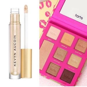 The molten lip color (whitegold) & tarte eyeshadow